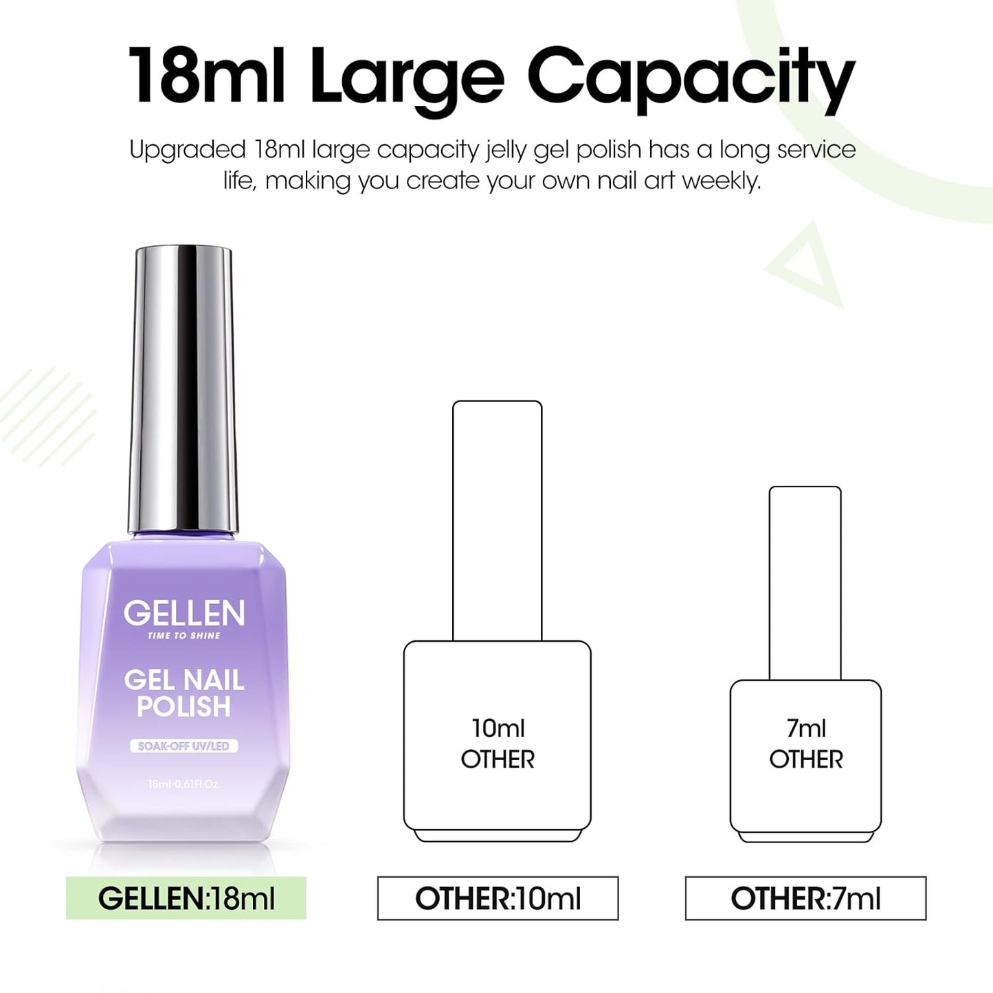 Gellen Green Gel Nail Polish, Mint Green Gel Polish Pastel Green Nail Polish Gel Light Green Soak Off U V LED Nail Lamp Gel Polish Home Salon Nail Art DIY Manicure Gift for Women Gilrs, 0.61 Fl Oz-Velvo Beauty
