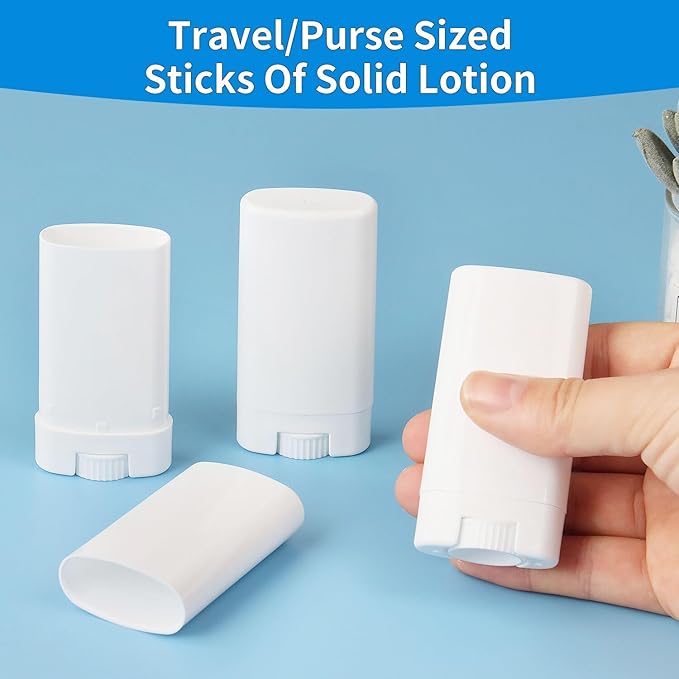 100PCS 15ML White Empty Oval Deodorant Lip Lipstick Balm Tubes Containers for DIY Homemade Crayon Chapstick Holder-Velvo Beauty