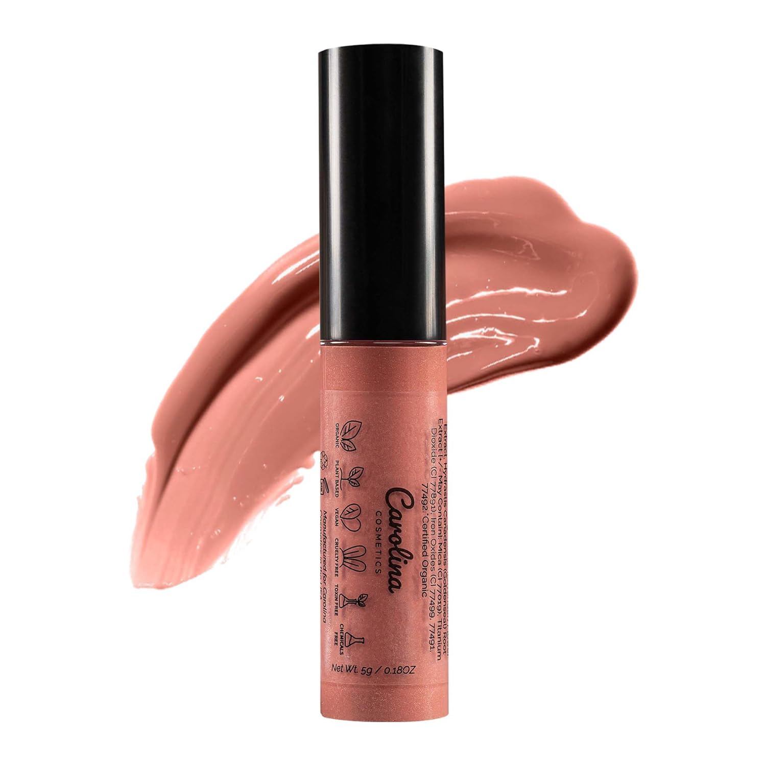 Non-Sticky Lip Gloss (Divine) - Plant-Based Hydrating & Nourishing with Sunflower Seed Oil, Cacao & Grape Seed Oil - 5g/0.18oz-Velvo Beauty