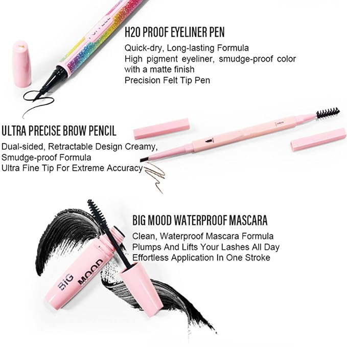 All In One Makeup Kit,Makeup Gift Set for Women Beginners,20 Colors Eyeshadow Palette, Lipstick, Eyebrow Pencil, Eyeliner & Mascara, Concealer Foundation Makeup Kit for Girls.-Velvo Beauty