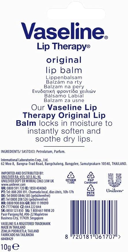 Vaseline Lip Therapy Lip Balm Tube, Advanced Healing, 0.35 oz-Velvo Beauty