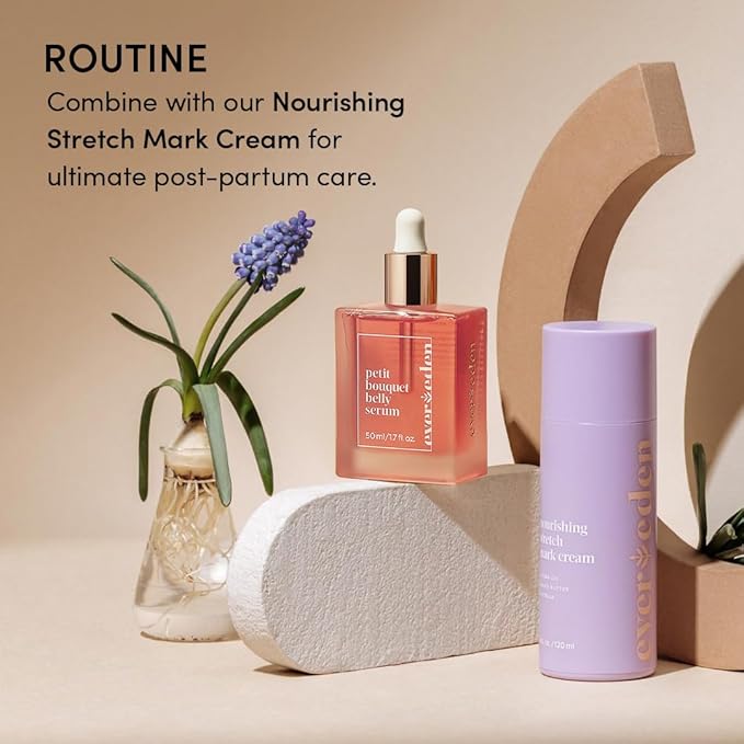 Evereden Petit Bouquet Belly Serum, 1.7 fl oz. | Clean & Vegan Women's Belly Oil for Pregnancy and Postpartum Maternity Skincare | Non-Toxic Stretch Mark Oil-Velvo Beauty