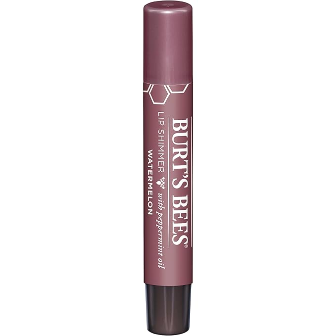 Burt's Bees Shimmer Lip Tint Easter Basket Stuffers, Tinted Lip Balm Stick, Moisturizing for All Day Hydration with Natural Origin Glowy Pigmented Finish & Buildable Color, Watermelon (4-Pack)-Velvo Beauty