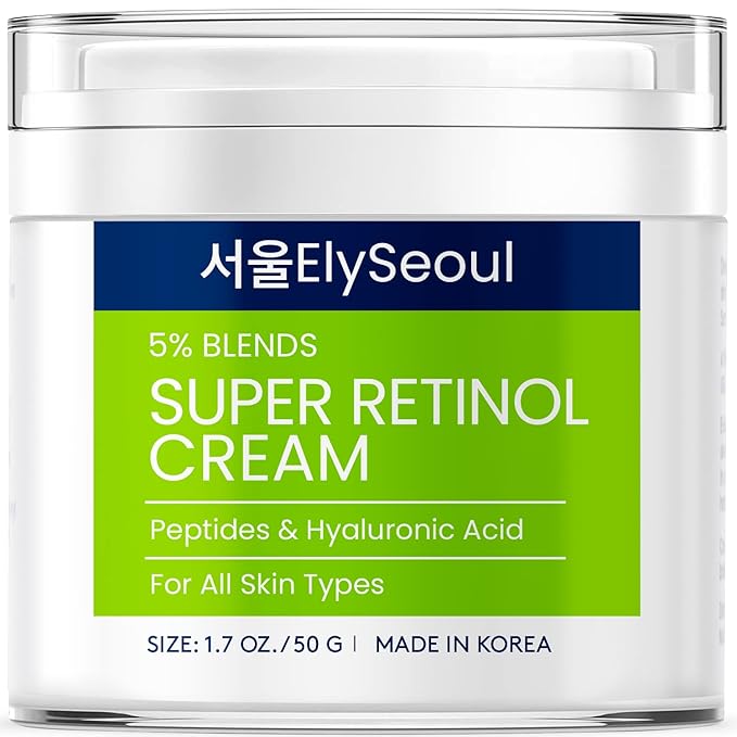 Retinol Cream for Face Korean Skincare: Anti-Aging Collagen Peptides & Hyaluronic Acid Face Cream for Women, 1.7 oz.-Velvo Beauty