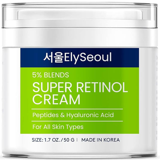 Retinol Cream for Face Korean Skincare: Anti-Aging Collagen Peptides & Hyaluronic Acid Face Cream for Women, 1.7 oz.-Velvo Beauty