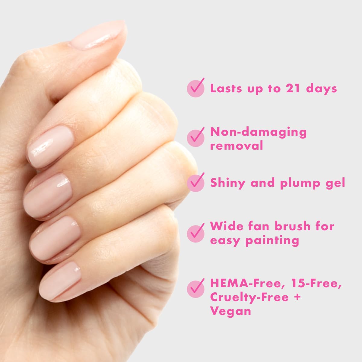 Olive & June Gel Polish | UV LED Nail Lamp Needed | Long Lasting Formula | Up to 21 Days of Wear | Damage-Free Removal | Salon-Quality Manicure, Pedicure at Home | CCT | Sheer Pink-Velvo Beauty