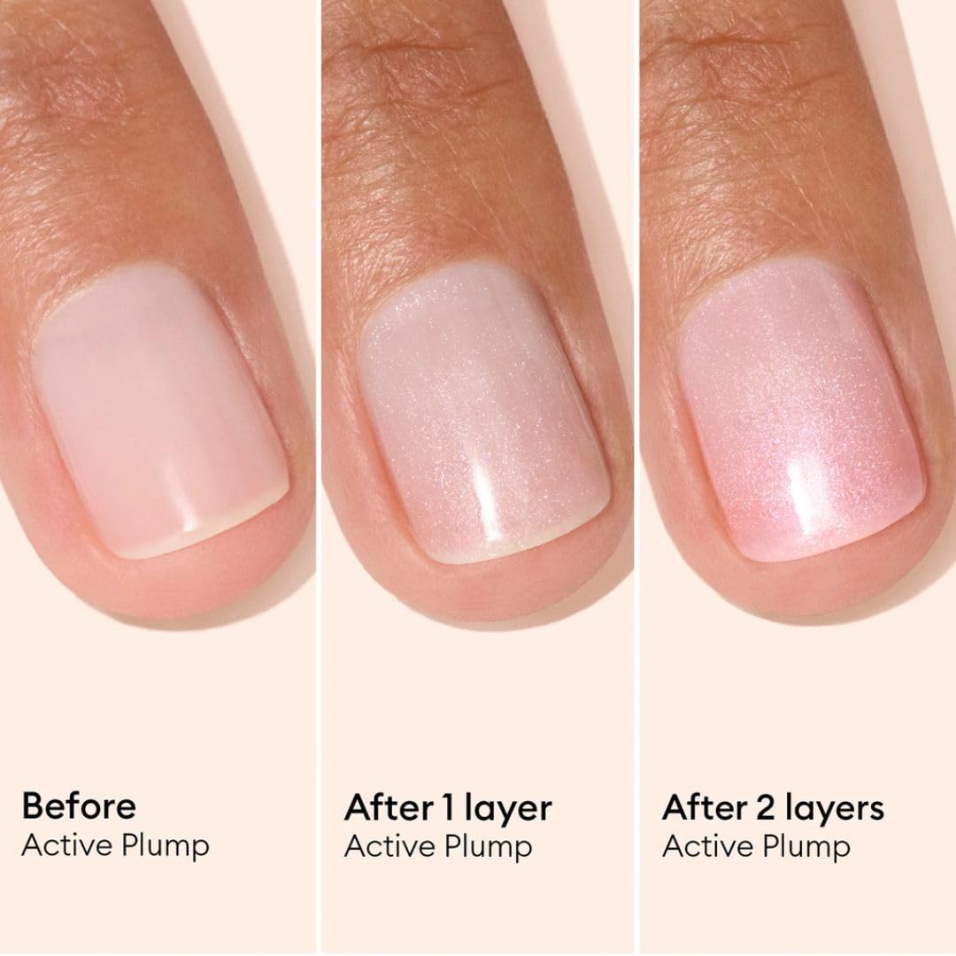 Manucurist Active Plump Nail Polish & Care - Collagen & Peach Extract - No Lamp - Nail Hydrator with Ultra-Glossy Baby Rose Shimmer for Instant Plumping Effect - Nail Volumizer - Vegan & Plant-Based-Velvo Beauty