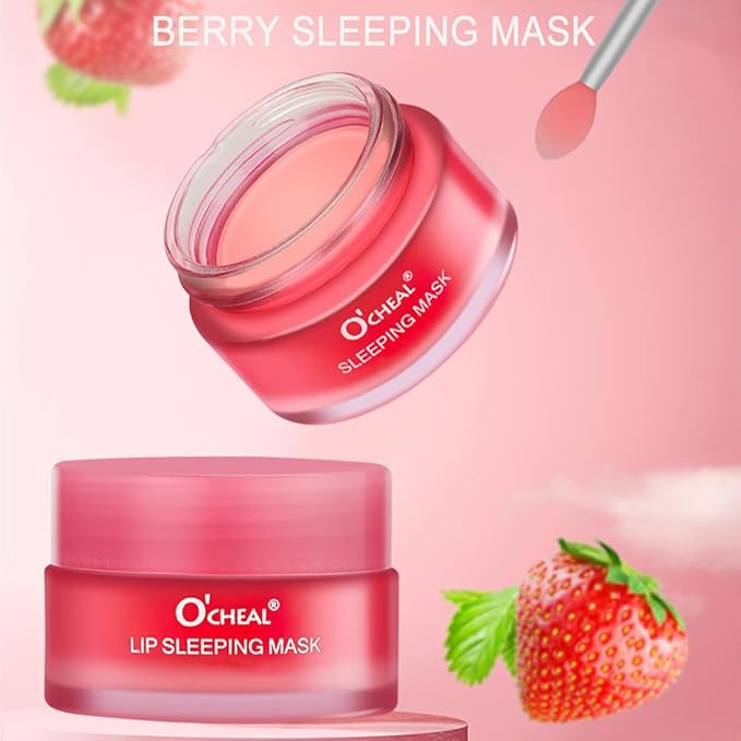 Lip Sleeping Mask 20g - Nourish & Hydrate Lip Mask Night Treatment Lip Balm Skin Care Lip Moisturizer Sleep Mask Repair Chapped Cracked Lips Dry Lips for Girls, Women and Men (Berry)-Velvo Beauty