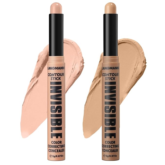 LANGMANNI Multi-Use Face Contour Stick,Highlighter & Concealer Stick, Combo Use For Correcting Color Balancing (#05+#06 Apricot+Natural)-Velvo Beauty