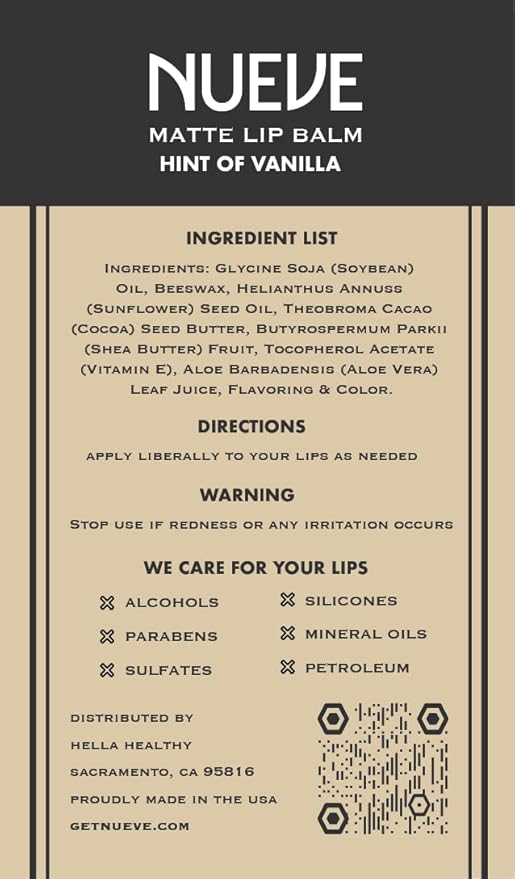 Lip Balm, Long-Lasting, Moisturizing Formula, Nourishing Lip Care, 100% Natural, Hint of Vanilla, Matte Finish (2)-Velvo Beauty