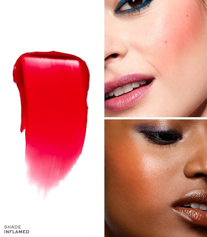 MAKE Beauty Heat Stroke Cream Blush Stick for Cheeks with Natural Hydrating Dewy Finish. Creamy Gel Blush Balm - Shade Inflamed, Coral Orange Cheek Tint-Velvo Beauty