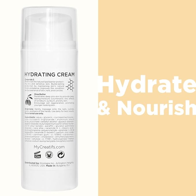 Moisturizing Hand Cream for Dry, Cracked Hands, Nails and Cuticles - 3.4 fl. oz. - Anti-Aging Skin Moisturizer with Vitamin E, Shea Butter, and Ceramides-Velvo Beauty