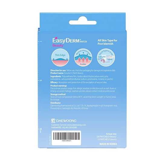 EasyDerm Beauty Patch(84 Counts) - 100% Hydrocolloid Pimple Patch for Zit Spot Care, K-beauty, Daewoong Pharmaceutical, Korean Acne Patches-Velvo Beauty