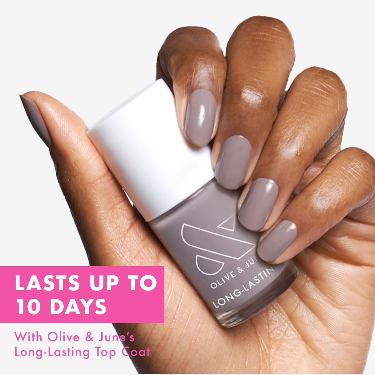 Olive & June Long Lasting Nail Polish | Plump, Gel-Like Finish No Lamp Needed | Lasts up to 10 days | Salon-Quality Color at Home | 15-Free, Vegan & Cruelty-Free Chip-Resistant Shine | AW Warm Grey-Velvo Beauty