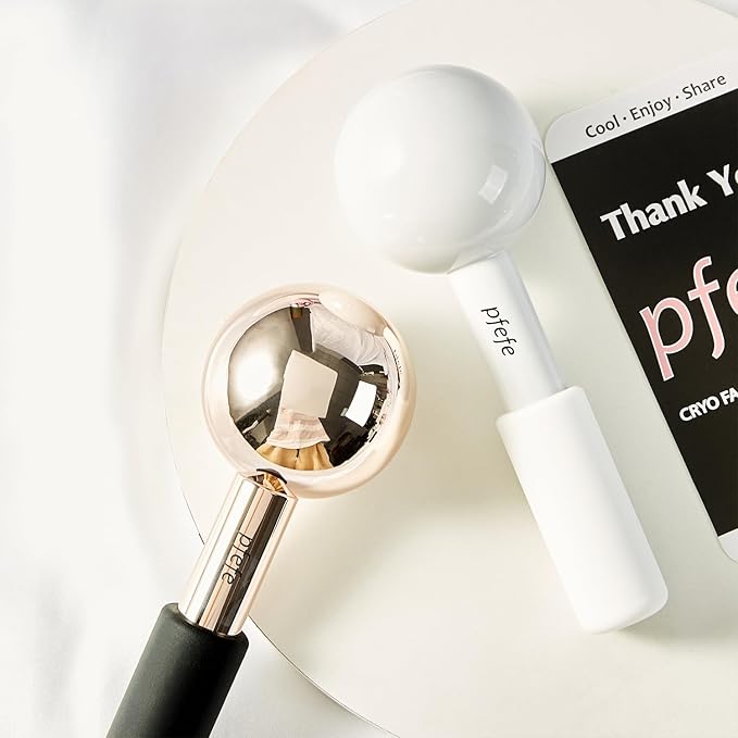 Ice Globes for Face & Eyes, Unbreakable Stainless Steel Cryo Sticks for Beauty Routines, Facials Cold Roller Cooling Globes for Puffiness, Wrinkles, Dark Circles, Headaches-Velvo Beauty