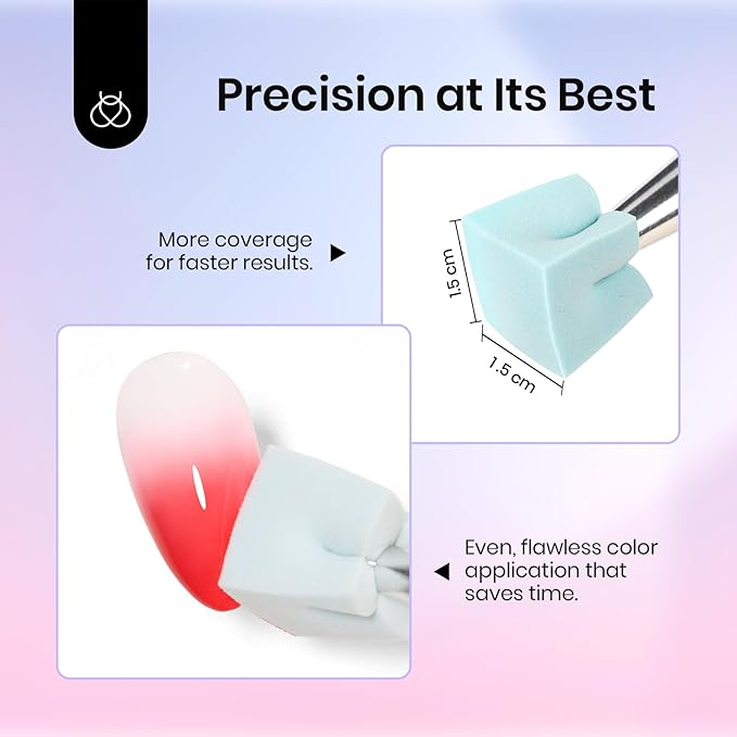 Beetles Gel Polish Soft Nail Sponges for Ombre, 88Pcs Large Size Nail Art Sponges With Grabbing Pen, Ombre Nail Brush to Creat Color Gradient Effect, Manicure Nail Art Tools for Nail Art Design-Velvo Beauty