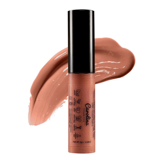 Plant-Based Non-Sticky Lip Gloss (Nude with Attitude) - Hydrating & Nourishing - Sunflower Seed Oil, Cacao & Grape Seed Oil - Gluten-Free, Vegan, Non-GMO, Paraben-Free - 5g/0.18oz-Velvo Beauty