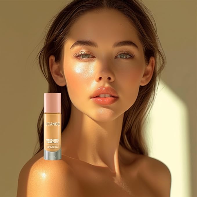 UCANBE 2PCS Halo Glow Liquid Filter, Rose Glow 0.91OZ + Fair Glow 0.91OZ, Face Complexion Booster For Radiant Skin All Day Longwear, Soft-Focus Look Sodium Hyaluronate Vegan & Cruelty-Free-Velvo Beauty