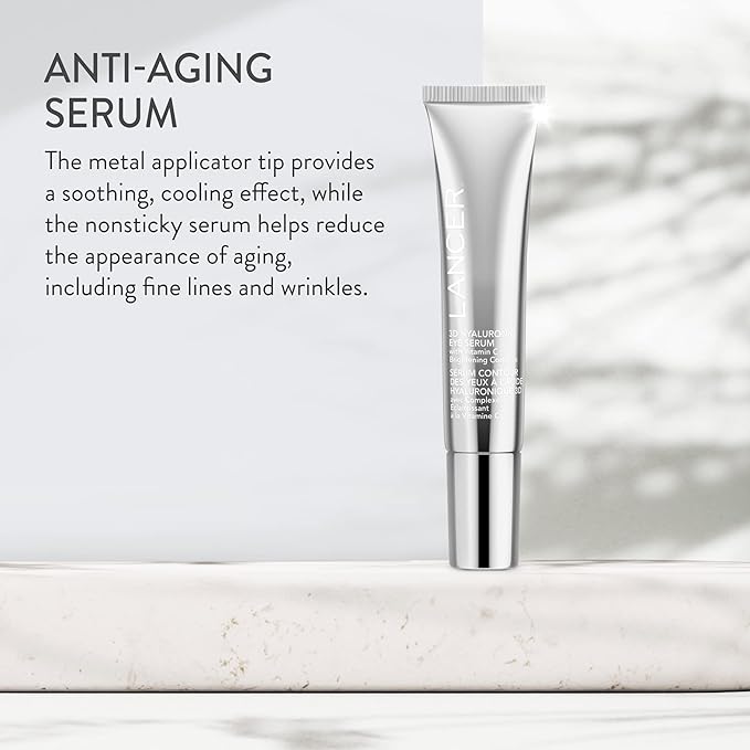Lancer Skincare 3D Hyaluronic Eye Serum with Vitamin C Brightening Complex, Anti-Aging Eye Cream, 0.5 Fluid Ounces-Velvo Beauty