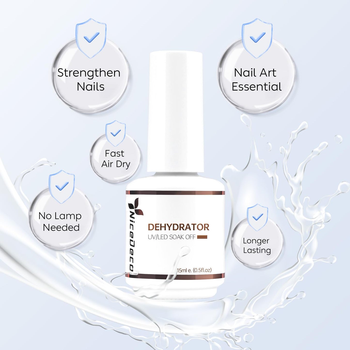 Hema Free Nail Dehydrator Cruelty Free Vegan Nail Prep Dehydrate Bonder, Fast Air Dry, No Lift Prep for Gel and Acrylic Powder, Foundation for Long-lasting Nail Polish-Velvo Beauty