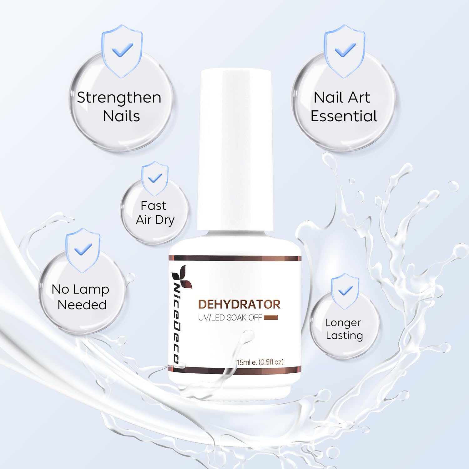 Hema Free Nail Dehydrator Cruelty Free Vegan Nail Prep Dehydrate Bonder, Fast Air Dry, No Lift Prep for Gel and Acrylic Powder, Foundation for Long-lasting Nail Polish-Velvo Beauty