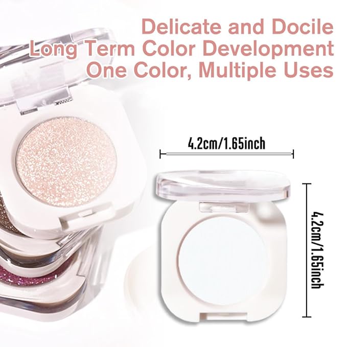 Matte White Single Eyeshadow Makeup, Neutral Cream Powde Eye Shadow for Women, White Matte Singles Eyeshadow Palette Pigmented Waterproof, sombras para ojos, Girls Monochrome Eyeshadows Gift 26-Velvo Beauty