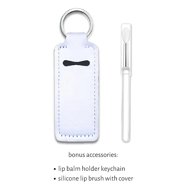 Set of 6 Medicated Lip Balms by Carmex: 3 Jars and 3 Tubes. Carmex Lip Balm Moisturizer, Trusted Relief for Dry, Chapped Lips. Bundled with Silicone Lip Brush and Lip Balm Holder Keychain (White)-Velvo Beauty