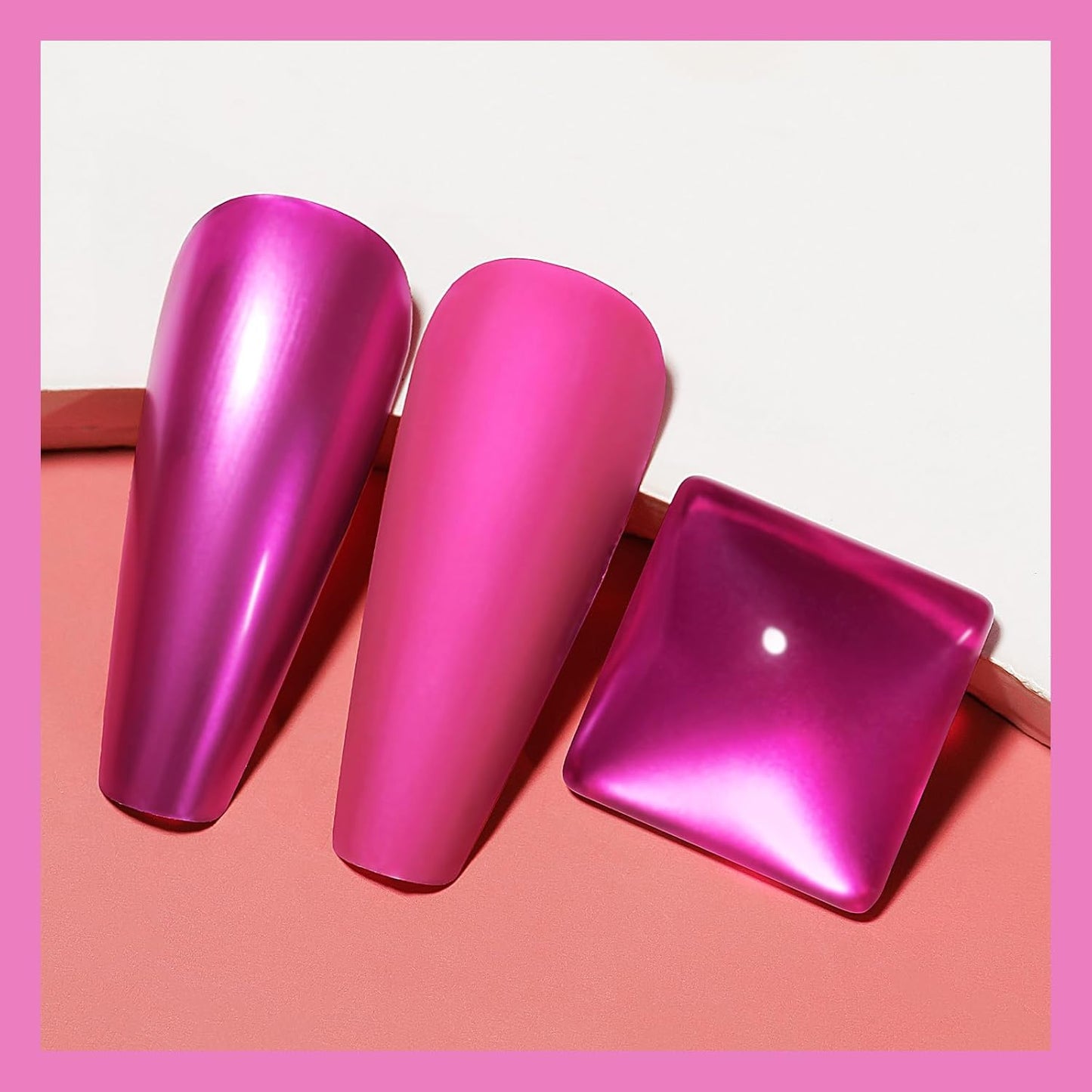 MIZHSE Rose Red Mirror Nail Polish, Quick Dry Metallic Nail Polish, Air Dry Fast Chrome Nail Lacquer Bright Color Oil-based Nail Art Manicure DIY Home-Velvo Beauty