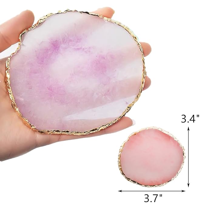 ZOOFOX 6 Pieces Resin Nail Art Palette, Nail Art Painting Mixed Color Palette with Gold Edge, Nail Gel Color Makeup Display Board-Velvo Beauty