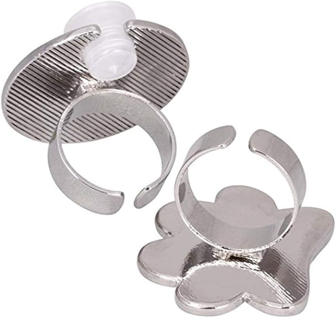 2 Pcs/Lot Mini Manicure Palette Wearable Metal Nail Art Polish Holder Paint Palette Finger Rings Nail Art Tools Palettes Palette Cups-Velvo Beauty