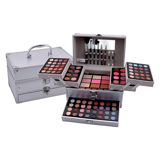All-in-One Makeup Gift Set Carry All Makeup Kit Women Full Kit With Makeup Bag Lipgloss Lipstick Concealer Blush Foundation Face Powder Eyeshadow Palette Cosmetic Palette #8-Velvo Beauty