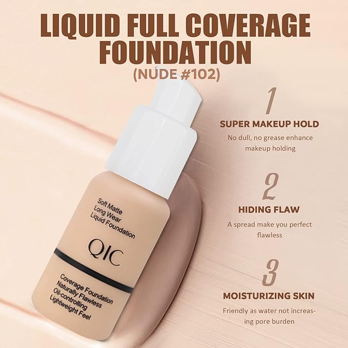 All in One Makeup Kit for Women Full Kit, Includes 12 Colors Naked Eyeshadow,Liquid Foundation, Lipstick Set, Mascara, Makeup Brush, Makeup Sponge, Eyebrow Powder, Eyebrow Soap, Eyeliner Stamp(#102)-Velvo Beauty