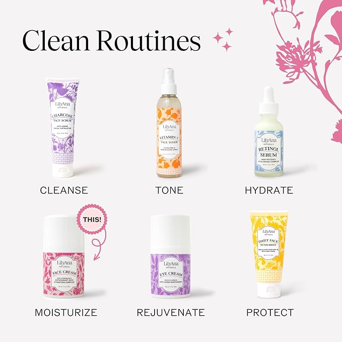 LilyAna Naturals Face and Neck Moisturizer for Women and Men - Moisturizer Face and Neck Cream for Dry Skin and Dark Spot Brightening - Rose and Pomegranate Extracts - 1.7oz (Pack of 2)-Velvo Beauty