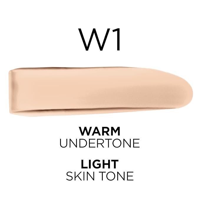 L'Oreal Paris True Match Super-Blendable Foundation, Medium Coverage Liquid Foundation Makeup, W1, Light, 1 Fl Oz-Velvo Beauty