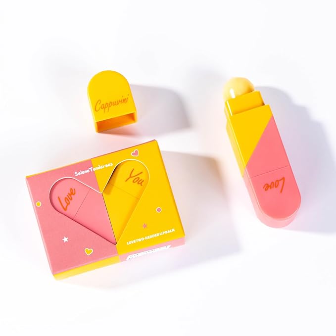 Heart Shaped Dual-use Deformable Lip Balm Stick - Honey,One end is colorless, while the other end is pink can be used as makeup, lipstick Peach. Repair, Keep Lips Moisturized, Gifts-Velvo Beauty