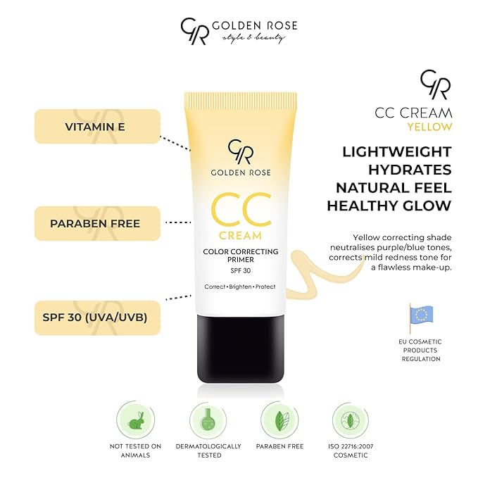 Golden Rose Makeup CC Cream Color Correcting Primer - (Yellow)-Velvo Beauty