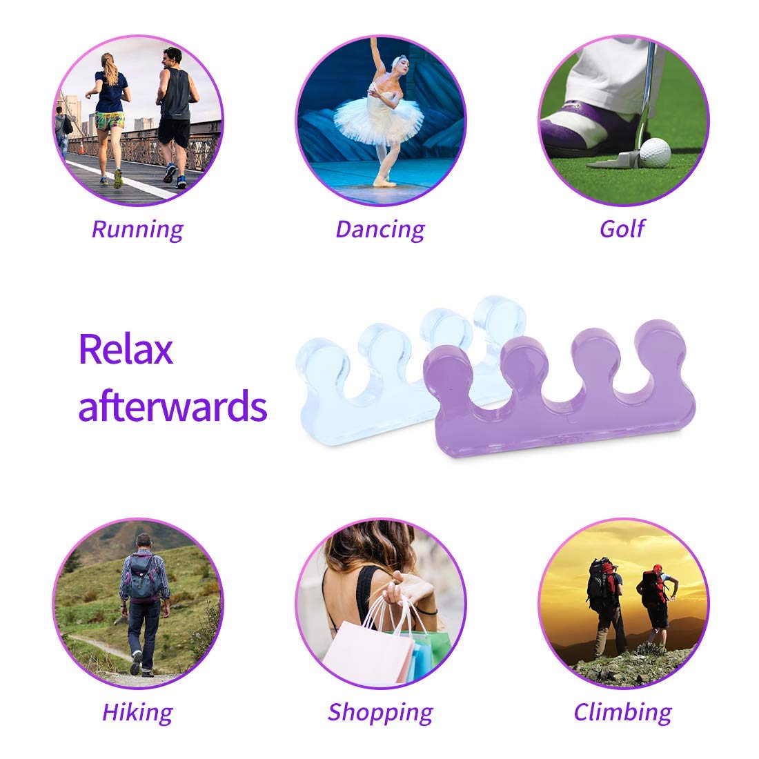 SUNFATT Toe Separators for Pedicure,Toe Spacer,Toe Separators use for Separation of Toenails or Nails,Washable and Reusable Pedicure Supplies.-Velvo Beauty