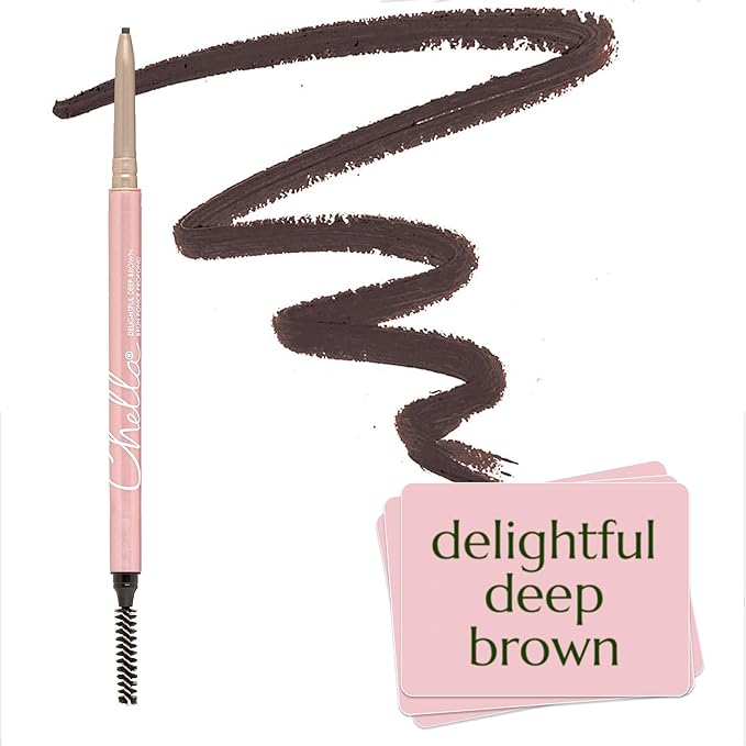 Chella Eyebrow Pencil – Easy-to-Use Brow Definer for Shaping, Filling & Blending – Long-Wear Deep Brown Eyebrow Pencils for Women with Precise Tip (Deep Brown)-Velvo Beauty