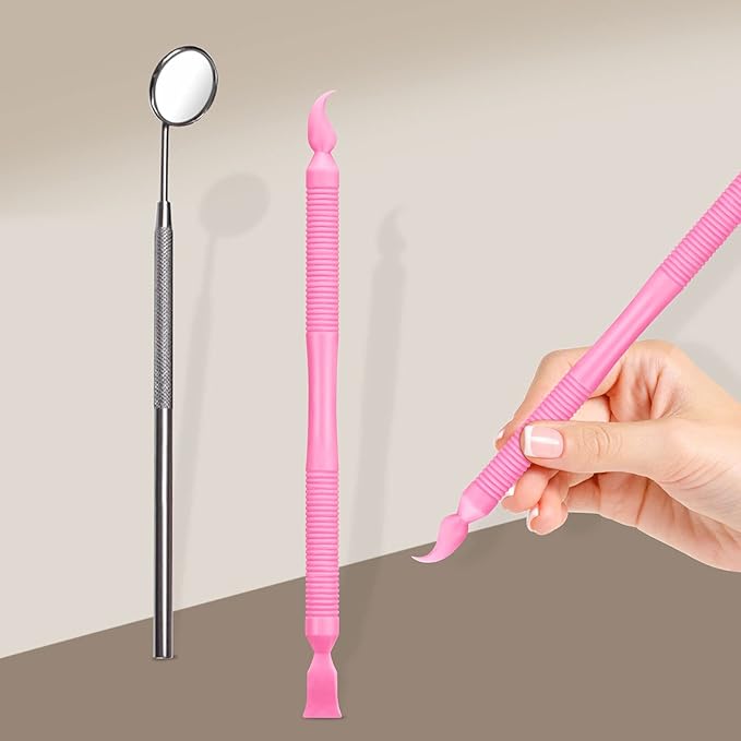 Libeauty Pink Eyelash Lift Tool, Lash Extension Supplies Metal Makeup Mirror, Lash Lifting Applicator Brush Needle for Salon or Home Use-Velvo Beauty