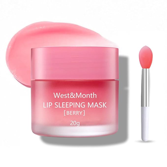 Lip Sleeping Mask,Night Repair Lip Mask,Hydrating & Prevention Dry and Cracked Lip Scrubs Exfoliator,Vitamin E Moisturizing Exfoliating Fade Lip Lines Lip Balm Jelly Lip Mask Lip (1 PCS)-Velvo Beauty