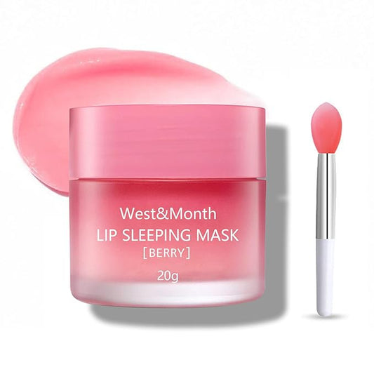 Lip Sleeping Mask,Night Repair Lip Mask,Hydrating & Prevention Dry and Cracked Lip Scrubs Exfoliator,Vitamin E Moisturizing Exfoliating Fade Lip Lines Lip Balm Jelly Lip Mask Lip (1 PCS)-Velvo Beauty