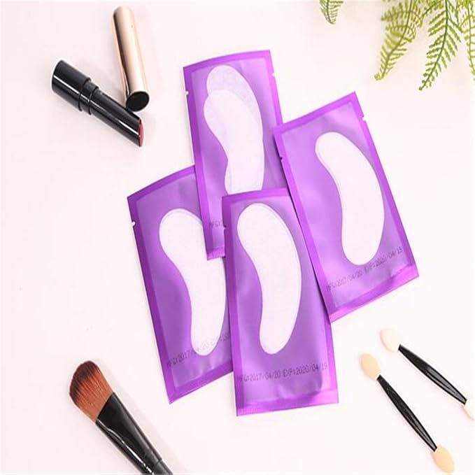 100 Pairs Set，Eye Gel Patches,Under Eye Pads Lint Free Lash Extension Eye Gel Patches for Eyelash Extension (purple)-Velvo Beauty