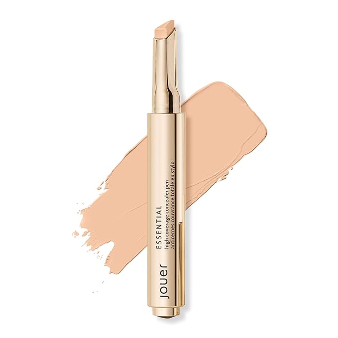 Jouer Essential High Coverage Concealer Pen - Under Eye Concealer for Dark Circles - Brightening Makeup for Eye Circles - Color Corrector Eye Primer with Hyaluronic Acid and Vitamin E-Velvo Beauty