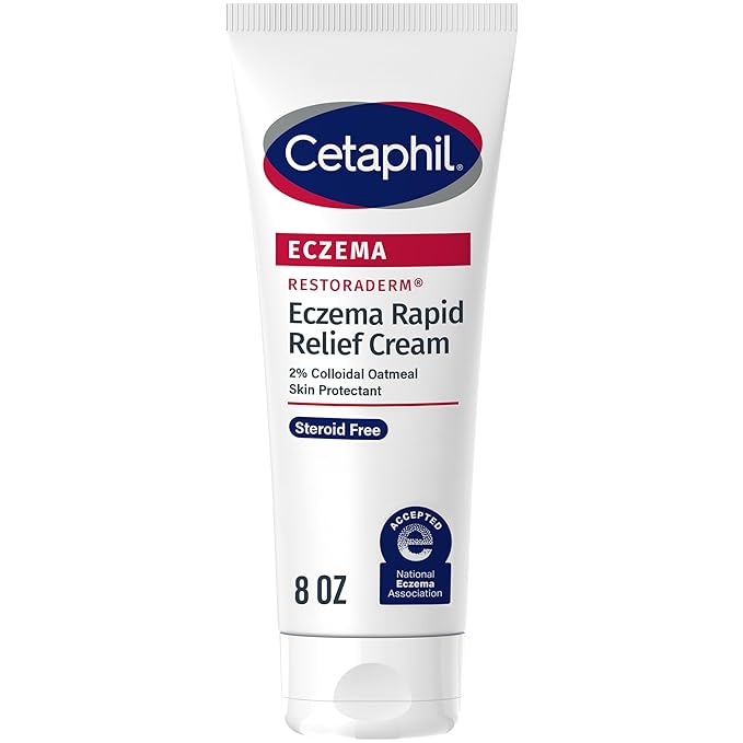 CETAPHIL ECZEMA RESTORADERM FLARE-UP RELIEF CREAM, For Eczema Prone Skin, 8 oz, Barrier Repair, 48 Hour Hydration, 2% Skin Protectant Colloidal Oatmeal, Steroid Free-Velvo Beauty