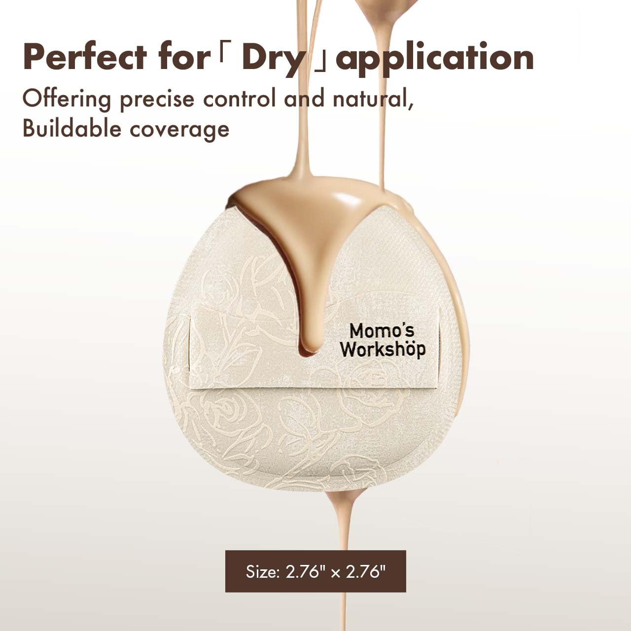 Satin White Flat-cut Shape Makeup Sponge,Firm Bounce Rubycell,Cushion Sponge with Wide PU Leather for Quick-Dry/Full Coverage Foundations, Cosmetic Puff,2pcs Beauty Puffs &Storage Case-Velvo Beauty