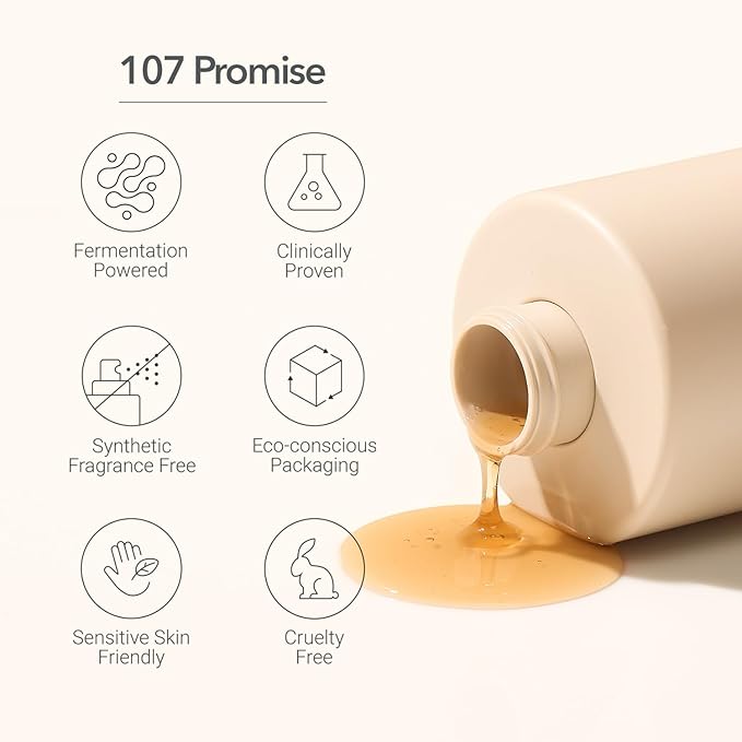 107 Clarifying Shampoo - Purifying Shampoo for Build Up, Dirt, Oil, Itchy, Dry Scalp – Fermented Vinegar & Ginseng for Refreshed & Revitalized Scalp - Paraben, Phthalate and Sulfate Free (16.9 oz)-Velvo Beauty