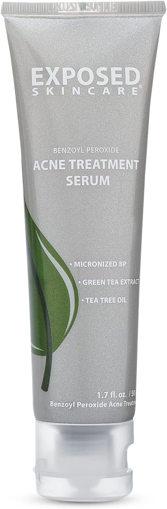 Exposed Skin Care Acne Treatment Serum Step 3 – Quickly Reduces Pimple Size and Redness - 12 Hour Spot Treatment - 3.5% Benzoyl Peroxide, Natural Green Tea & Tea Tree Oil-Velvo Beauty