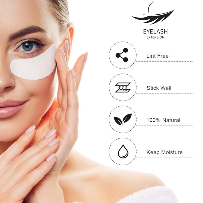 55 Pairs Set, Under Eye Hydrogel Pads, Professional Lint Free Eye Mask Eyelash Extension Gel Patches Kit for Adhesive Lash Beauty Tool (Pink)-Velvo Beauty