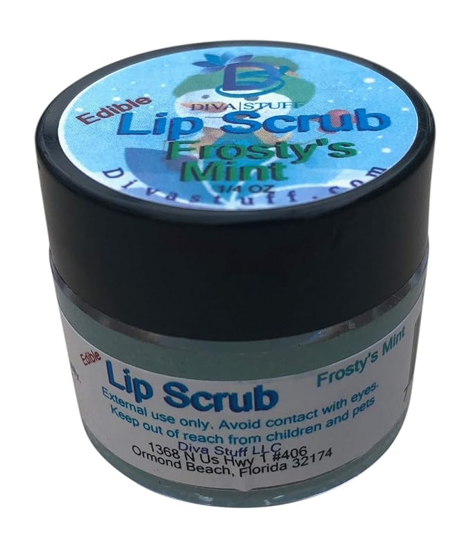 Diva Stuff Ultra Hydrating Lip Scrub for Soft Lips, Gentle Exfoliation, Moisturizer & Conditioner, Frosty's Mint – ¼ oz (Made in the USA)-Velvo Beauty