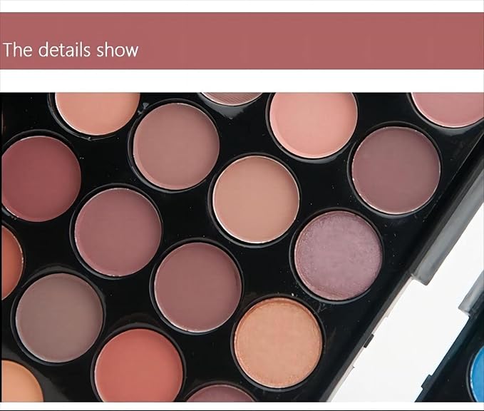 40 color Highly Pigmented Eye Makeup Palette, Matte Shimmer Metallic Eyeshadow Pallet Long Lasting Blendable Natural Colors Make Up Eye Shadows Cosmetics Gift Kit (E01)-Velvo Beauty
